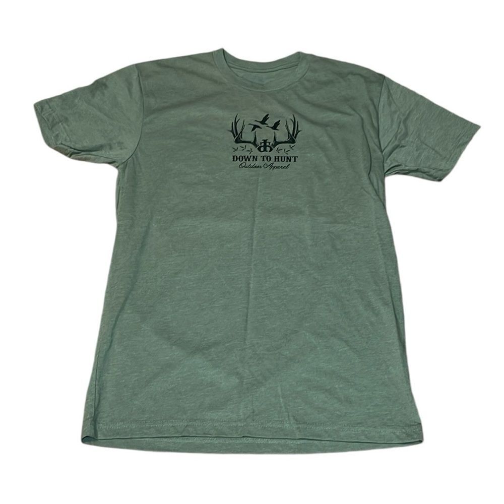Down to Hunt Green T-shirt, Small